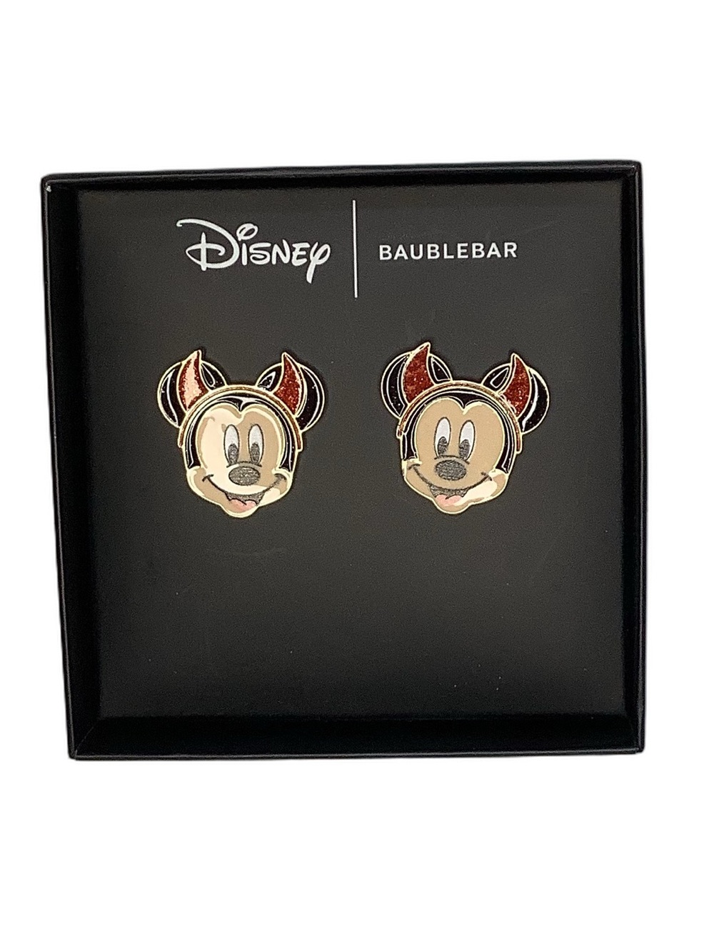 BaubleBar x Disney Halloween Mickey With Devil Horns Earrings New